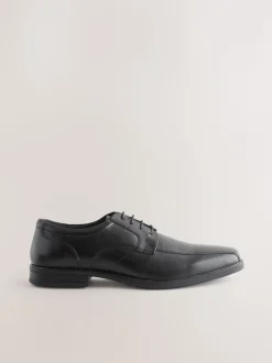 Zwart - Slim Panel Leather Shoes