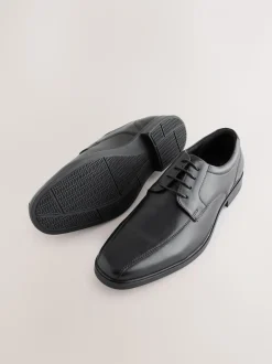 Zwart - Slim Panel Leather Shoes