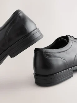 Zwart - Slim Panel Leather Shoes