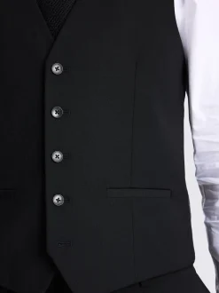 Zwart - Smal - MOSS Stretch Suit Waistcoat