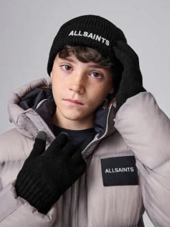 Zwart - smALLSAINTS Logo Beanie and Gloves Set