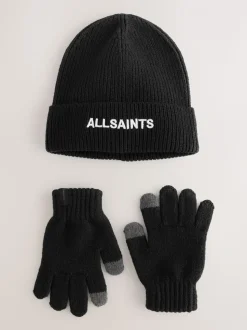Zwart - smALLSAINTS Logo Beanie and Gloves Set