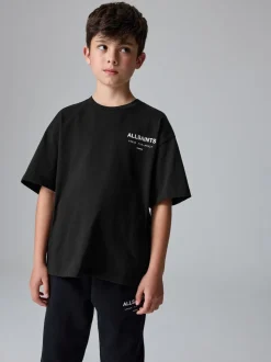 Zwart - smALLSAINTS Oversized Underground T-shirt van katoen met ronde hals