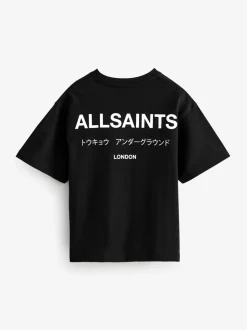Zwart - smALLSAINTS Oversized Underground T-shirt van katoen met ronde hals