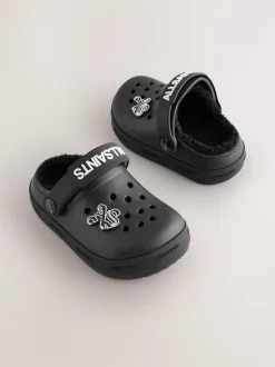 Zwart - smALLSAINTS Print Borg Lined Clog Slippers