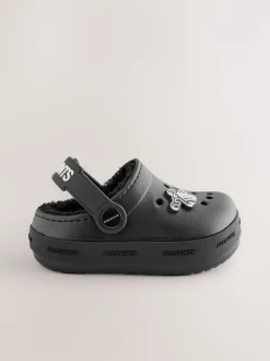 Zwart - smALLSAINTS Print Borg Lined Clog Slippers