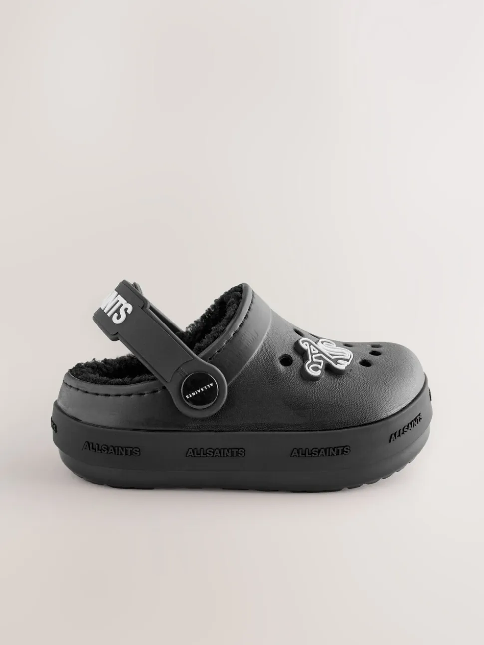 Zwart - smALLSAINTS Print Borg Lined Clog Slippers
