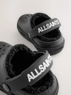 Zwart - smALLSAINTS Print Borg Lined Clog Slippers
