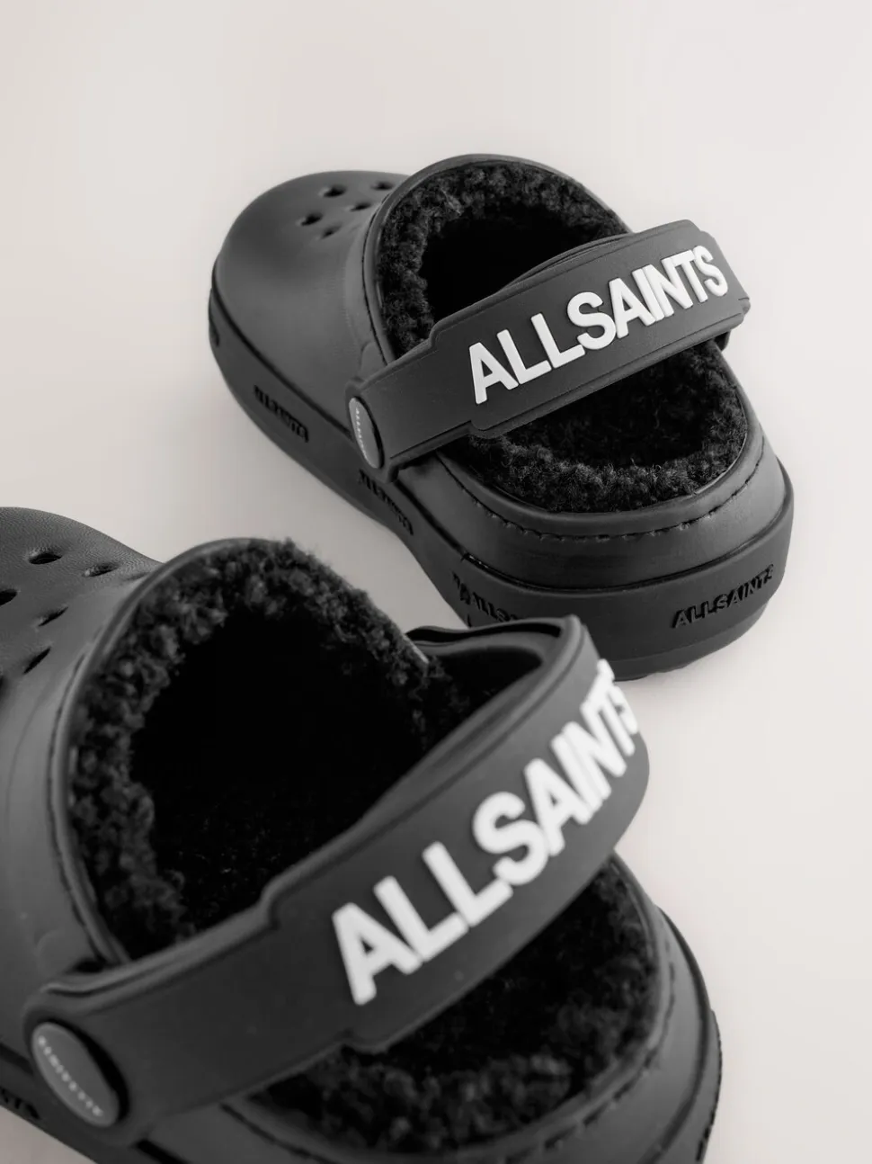 Zwart - smALLSAINTS Print Borg Lined Clog Slippers