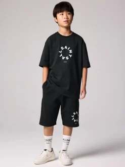 Zwart - smALLSAINTS Tierra set van T-shirt en sweatshorts