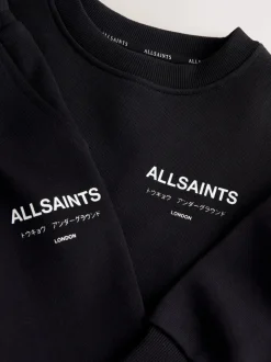 Zwart - smALLSAINTS Underground Oversized Set van Sweatshirt en Joggingbroek voor Jongere Jongens