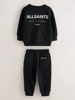 Zwart - smALLSAINTS Underground Oversized Set van Sweatshirt en Joggingbroek voor Jongere Jongens