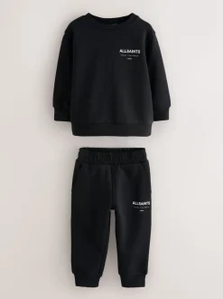 Zwart - smALLSAINTS Underground Oversized Set van Sweatshirt en Joggingbroek voor Jongere Jongens