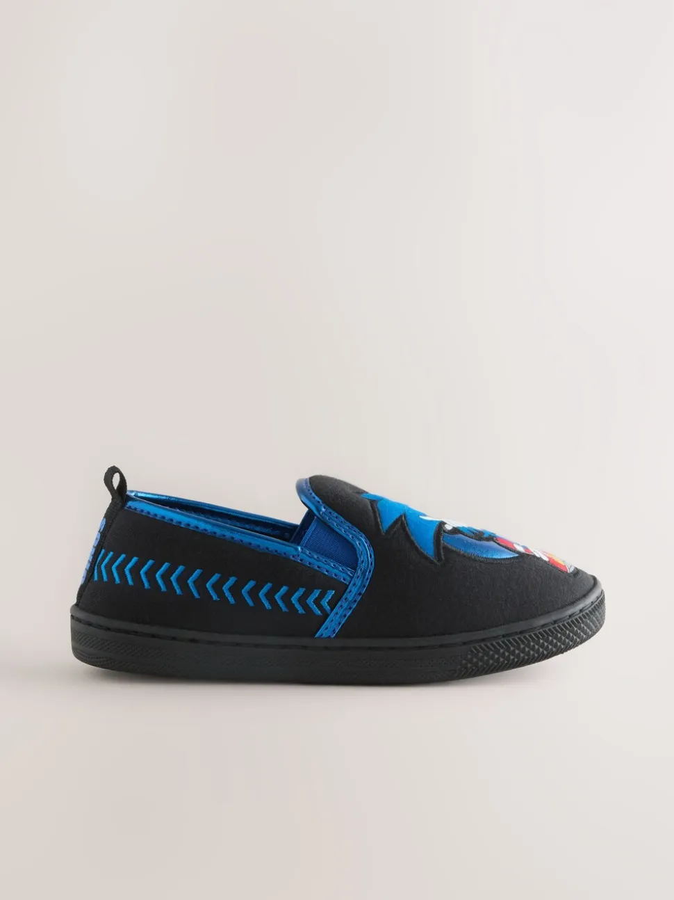 Zwart - Sonic pantoffels met omgevende zool