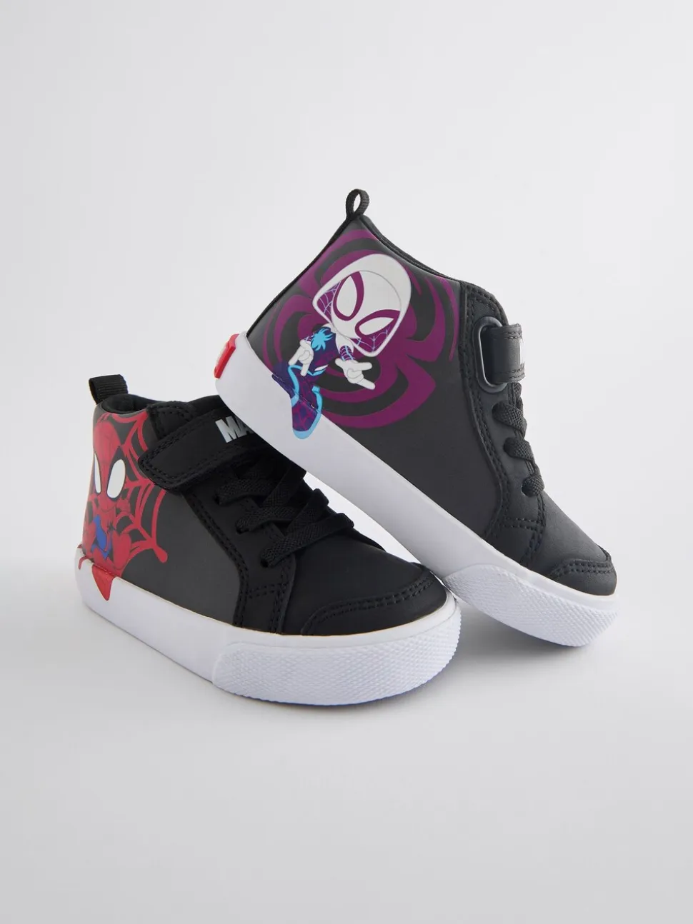 Zwart - Spidey And Friends laarzen met klittenbandsluiting en elastische veters