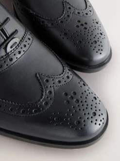 Zwart - Standaard pasvorm - Leren Oxford brogues