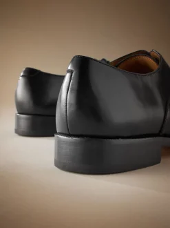 Zwart - Standaard pasvorm - Signature Leather - Oxford schoenen met neusstuk