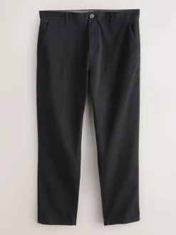 Zwart - Standaard toelopende pasvorm - Stretchy chino