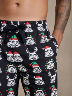 Zwart - Storm Trooper Printed Christmas Pyjama Bottoms