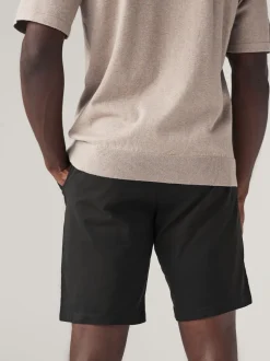 Zwart - Straight fit - Chinoshort met stretch