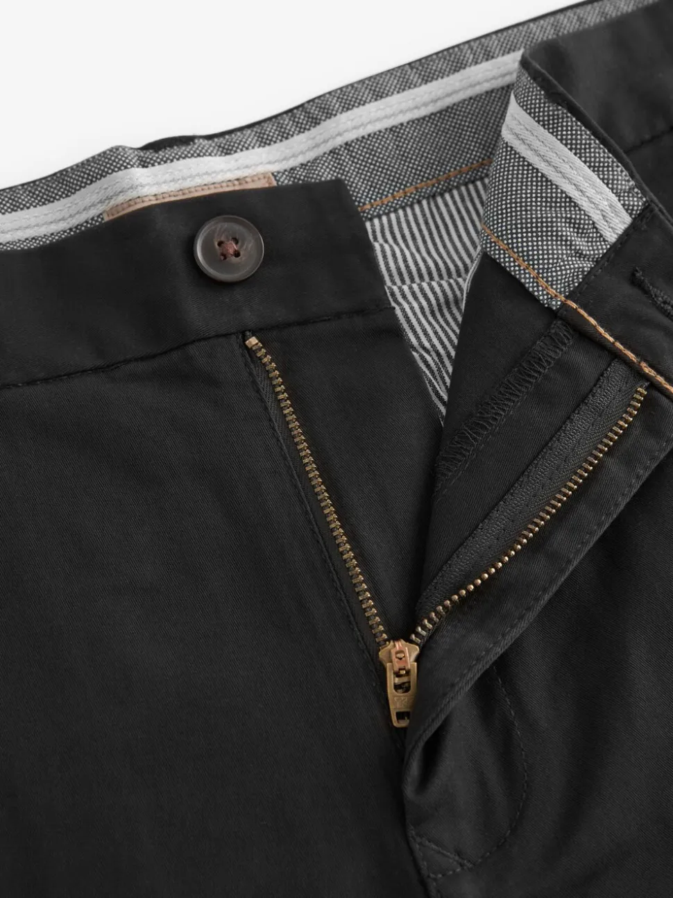 Zwart - Straight fit - Chinoshort met stretch