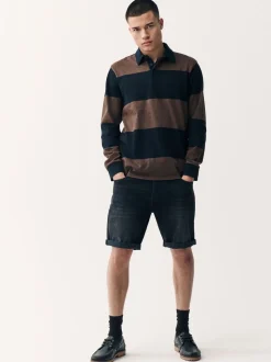 Zwart - Straight fit - Stretch denim short