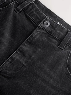Zwart - Straight fit - Stretch denim short