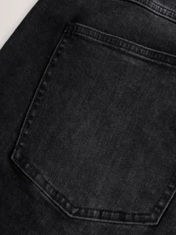 Zwart - Straight fit - Stretch denim short