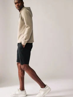 Zwart - Strakke Pasvorm - Chinoshort met stretch