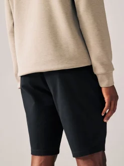 Zwart - Strakke Pasvorm - Chinoshort met stretch