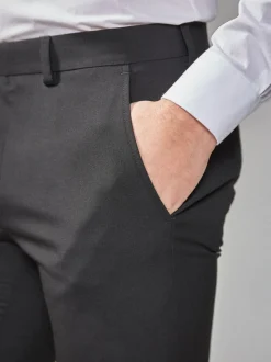 Zwart - Strakke Pasvorm - Pantalon in smokingstijl