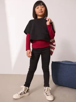 Zwart - Stretchleggings (3-16 jr)