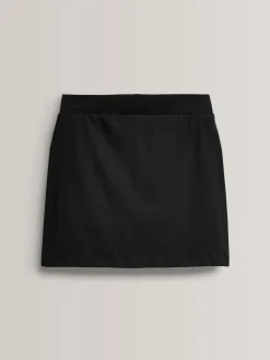 Zwart - Stretchy katoenen jersey schoolschort (3 - 16 jr)