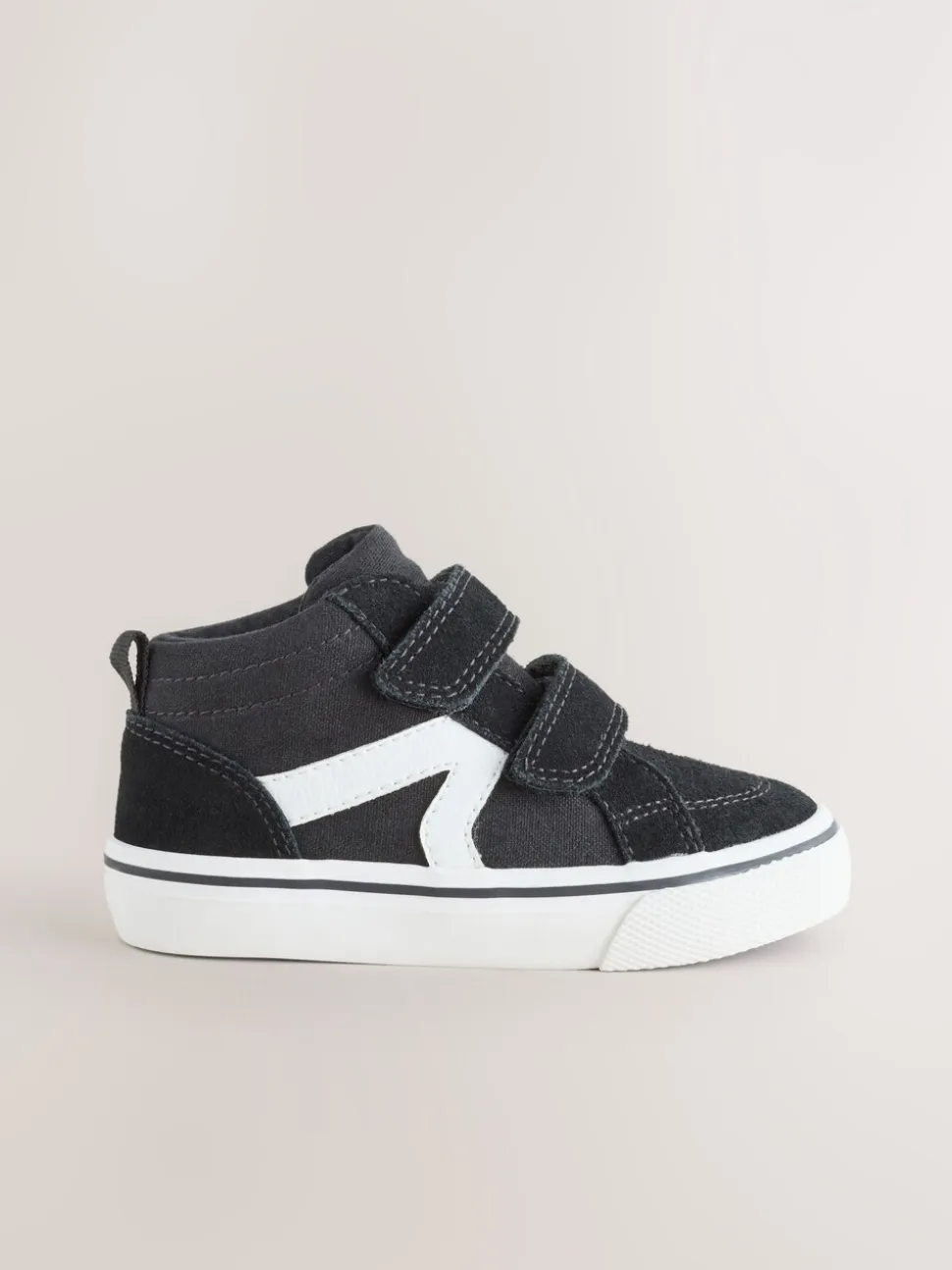 Zwart - Suède hoge sneakers met klittenbandsluiting