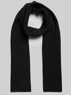 Zwart - Superdry - Gebreide sjaal met logo
