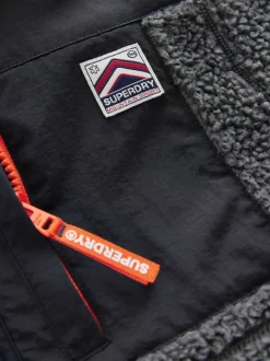 Zwart - Superdry - Jack met rits en borgvoering