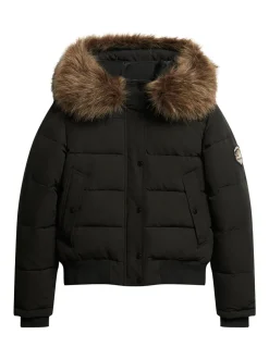 Zwart - Superdry Everest bomberjack met capuchon