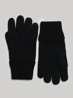 Zwart - Superdry gebreide handschoenen met logo