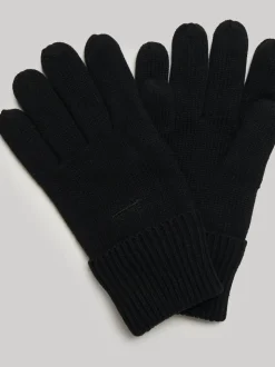 Zwart - Superdry gebreide handschoenen met logo