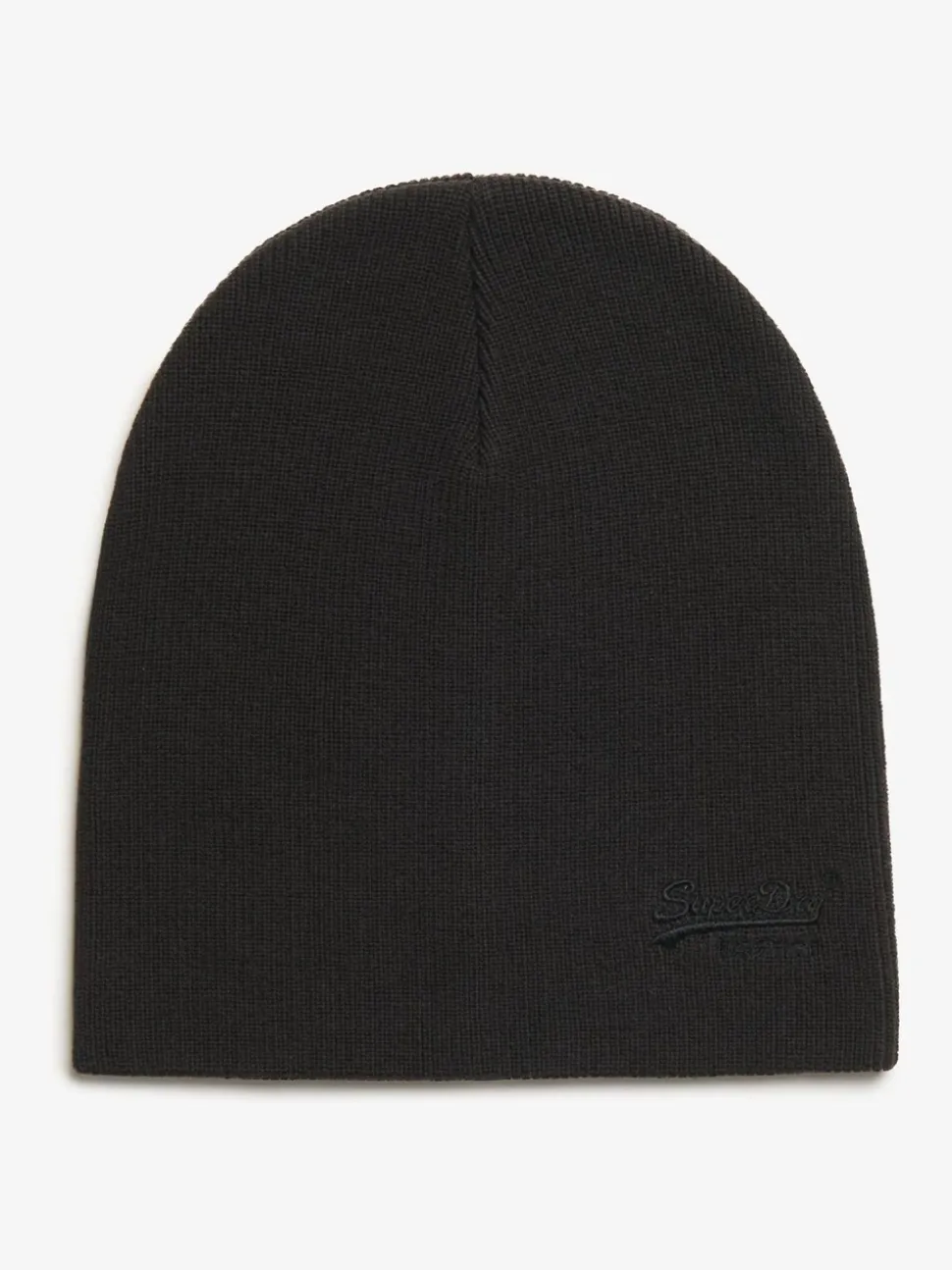 Zwart - Superdry gebreide beanie-muts met Essential-logo