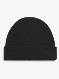 Zwart - Superdry gebreide beanie-muts met Essential-logo