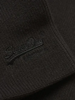 Zwart - Superdry gebreide beanie-muts met Essential-logo