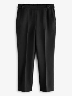 Zwart - Tailored Elasticated Back Straight Leg Trousers