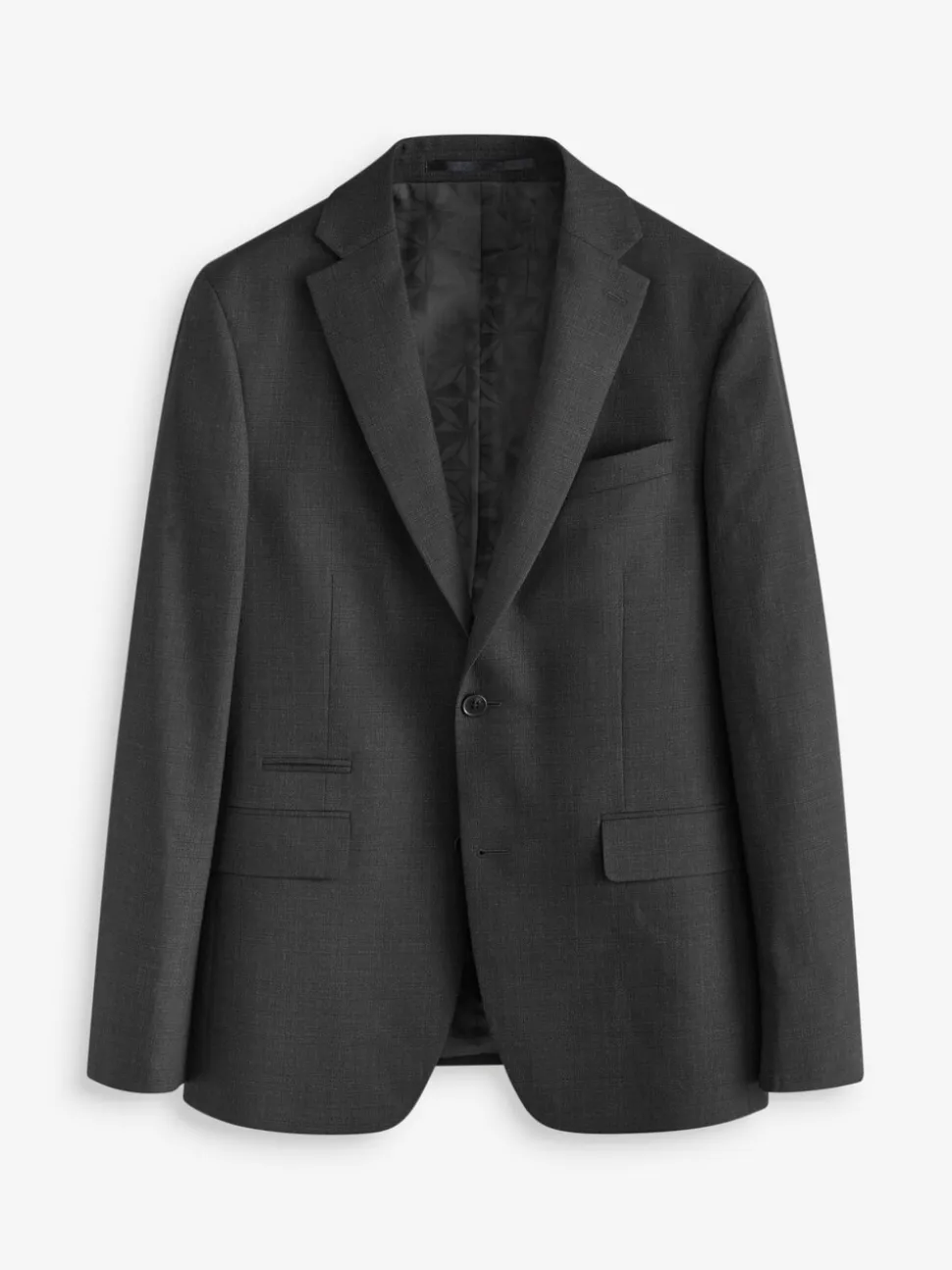 Zwart - Tailored fit - Colbert van wolmix met textuur