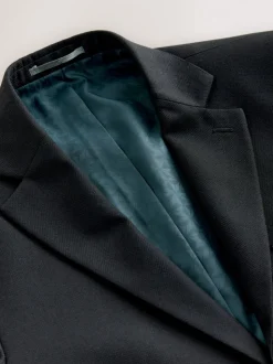 Zwart - Tailored fit - Kostuum met textuur: colbert