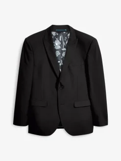 Zwart - Tailored fit - Kostuum met twee knopen: colbert