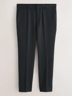 Zwart - Tailored fit - Smokingpantalon met biesdetail en textuur