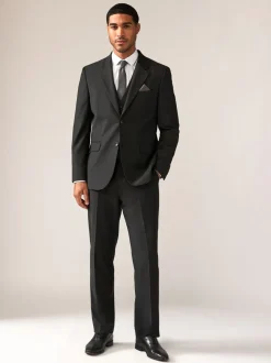 Zwart - Tailored fit - Tailored Fit Wool Blend Motionflex Suit Jacket