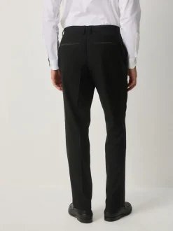 Zwart - Tailored Fit Tuxedo Suit Trousers
