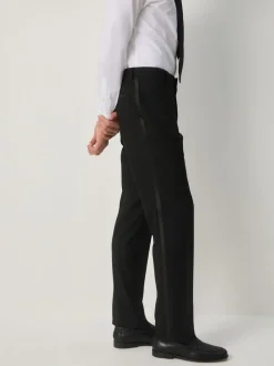 Zwart - Tailored Fit Tuxedo Suit Trousers